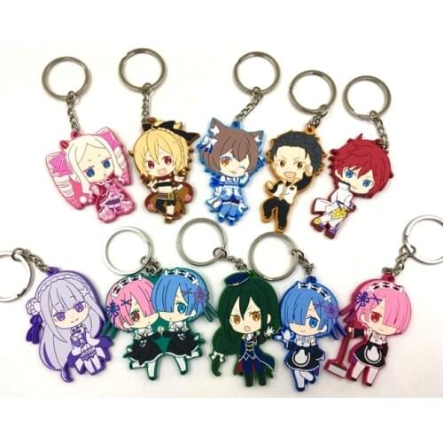 2018 New arrival 10pcs/lot Rubber Re:Life in a different world from zero random sent key chain best kids toys for girls