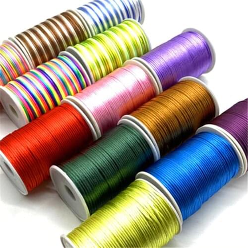 5Yards/Lot 2mm Chinese Knot Cord Rattail Satin Braided String Jewelry findings Beading Rope for DIY Fashion crafts