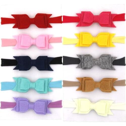 2019 Baby Kids Flower Felt Bows children cute High Elasticity Nylon Headband Photo Props Hair accessories 10pcs/lot