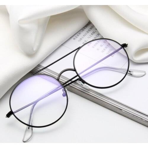 Clear Glasses Retro Eyeglasses Metal Gold Myopia Eyewear Flat Lens Pilot Spectacle Frame Unisex Optical Glasses Eyewear For Men