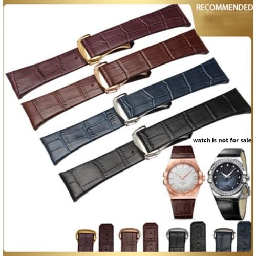 Crocodile pattern leather watch strap, first layer cowhide for omg Constellation Double Eagle series male 23mm watch band