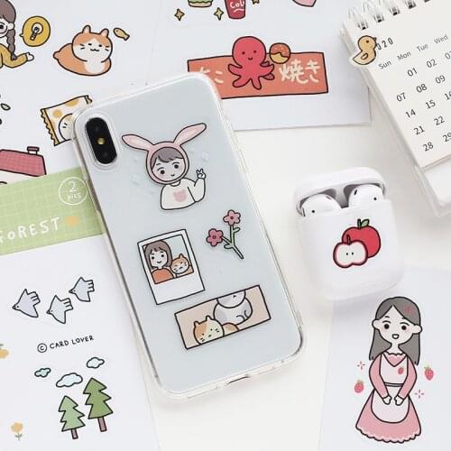 SIXONE Cartoon Girl Cute Sticker Series Student Notebook Phone Shell Hand Account Kawaii Decorative Label Stickers Stationery