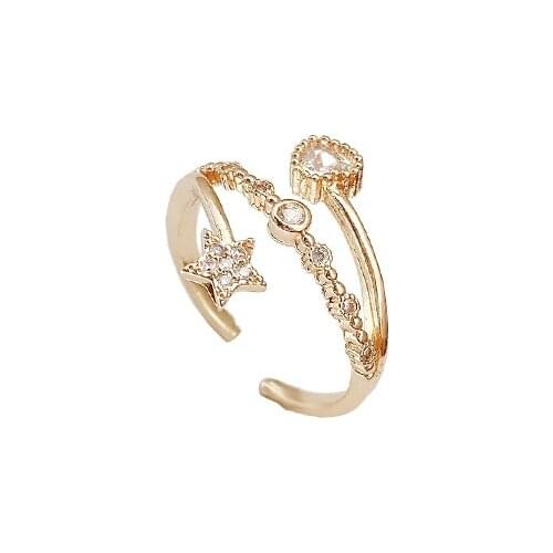 South Korea Dongdaemun Opening Ring Female Personality Fashion Light Luxury Design Sense Ring High Sense Star Accessories