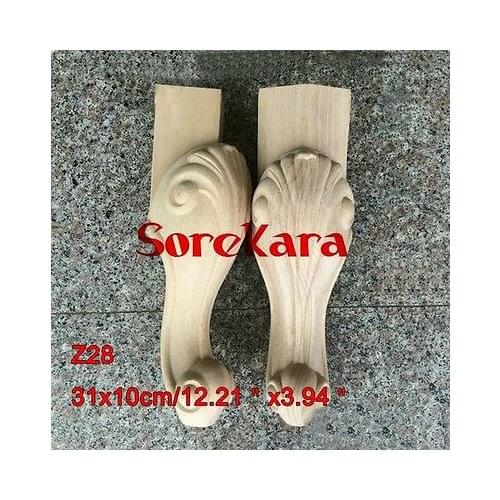Z28 -31x10cm Wood Carved Onlay Applique Carpenter Decal Wood Working Carpenter Table Leg