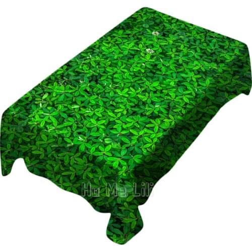 Green Leaves Filled With Vitality To Protect Eyesight Pattern Tablecloth Indoor And Outdoor Art Decoration