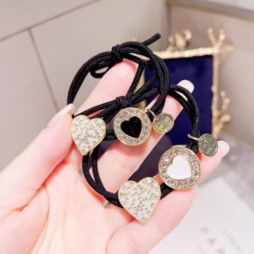 Women Lady Fashion Elastic Hair Ring Luxury Crystal Hair Rubber bands Rope Headbands Ties Hair Accessories for Women & Girls