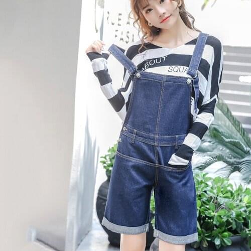 Women Fashion Casual Button Camisole Solid High Waist Summer Short Jumpsuit Denim Overalls Office Ladies Combinaison