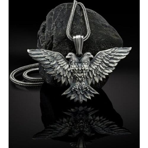 Zodiac Jewelry on the neck Double-headed Eagle Pendants Necklaces for man Punk Animal Pendant Mens chain necklace Accessories