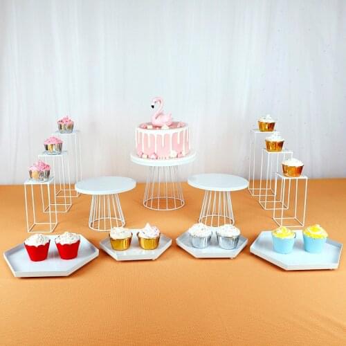 1-13pcs Beautiful White Series Folding Cupcake Stand Dessert Table Decoration Flower Display Stand