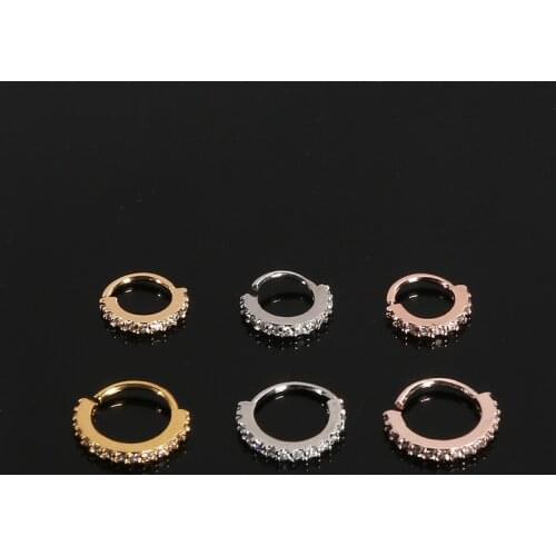 1 Pcs Fashion Nose Piercing Body Jewelry Part Nose Hoop Nostril Nose Ring Tiny Crystal Helix Cartilage Tragus Earrings 2021