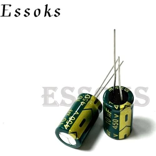 10pcs Electrolytic Capacitor 450V10UF 450V 10UF 10X17 10X20 mm High Frequency Low ESR Aluminum Capacitors