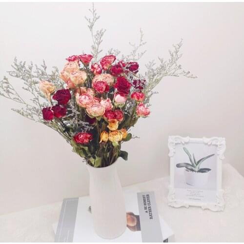 10pcs Rose Bunquet Real Dried Artificial FLower Home Decor Eternal Rose Indie Room Outdoor Garden Decoration Party WeddingEaster