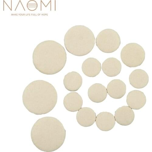 NAOMI 17pcs/1set Clarinet Pads Leather Clarinet Replacement Pads Woodwind Instrument Parts Accessories White Color