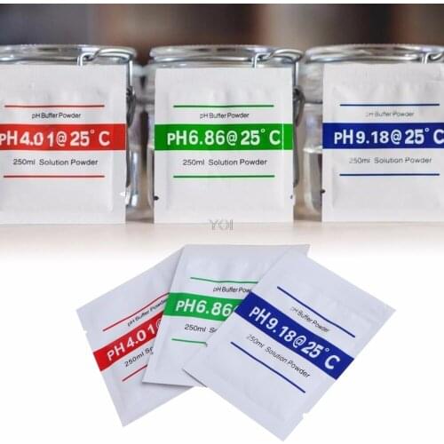 3 Pcs/set PH Buffer Solution Powder PH Test Meter Measure Calibration 4.01 6.86 9.18 Aquarium Fish Tank Supplies