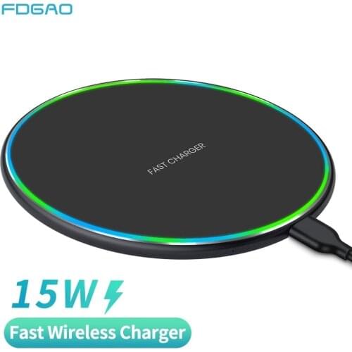 15W Qi Wireless Charger Dock for Samsung S10 S20 Note 10 20 iPhone 12 11 Pro Max XS XR X 8 Wireless Induction Fast Charging Pad