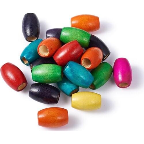 20PCS 30x20mm Mixed Color Big Oval Wood Beads Lead Free for Jewlery Making DIY Braclet Necklace Accessories Findings Hole: 10mm