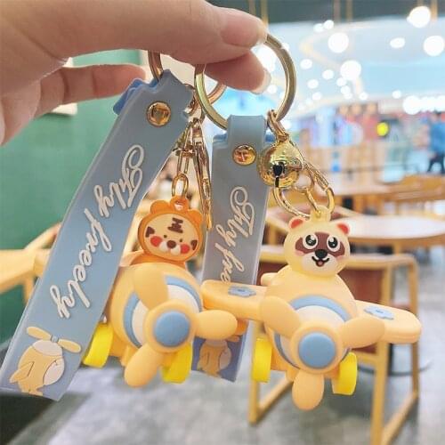 Creative Trend Fashion Mickey Aircraft Keychain Personality Simple Three-dimensional Shape Bag Pendant Creative Key Chain Gift