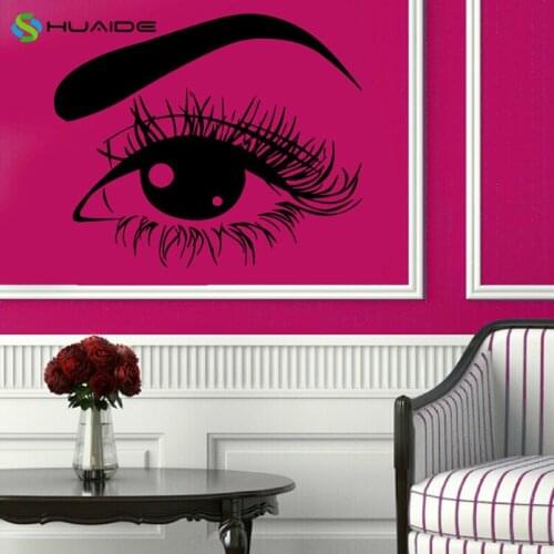 Girl Wall Decals Long Lash Eye Decal Beauty Salon Woman Wall Decor Vinyl Sticker Home Decor Wall Stickers Art Murals Poster A144