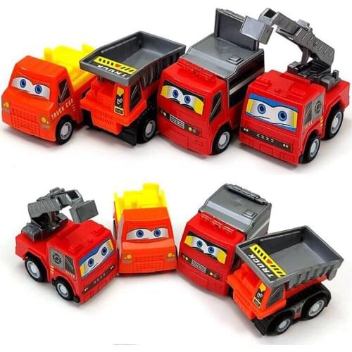Childrens Cartoon Mini Engineering Car Fire Truck Toy Car Model Childrens Educational Creative Toy Car Holiday Gift