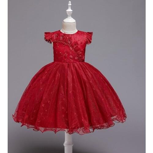 Childrens Dress 2021 Autumn Flower Little Girls Sleeveless Embroidered Princess Dress For Girls Wedding Dresses Evening Dresses