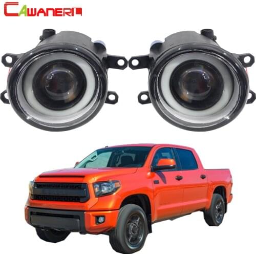 Cawanerl For Toyota Tundra 2014 2015 2016 Car 3000LM LED Fog Light Angel Eye DRL Daytime Running Lamp 30W White H11 12V 2 Pieces