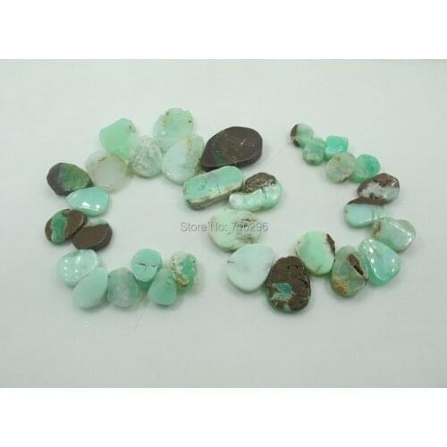 Gem stone Chrysoprase Semi Precious Stone bead Pear shape pendant bead for jewelry necklce diy 1string of 15.5"