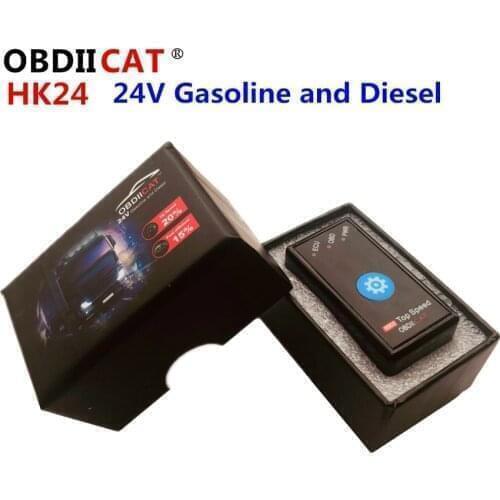 Fuel Save OBDIICAT HK24 OBD2 For Both Benzine &Diesel Cars ECU Chip Tuning Box 24V Trucks Plug Drive OBDII ECO NIitro