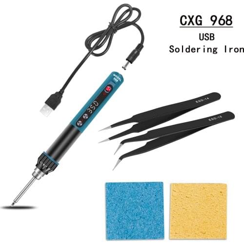 10-230W USB Plug Adjustable Temperature Electric Soldering Iron LCD Digital Display 2V-24V Welding Solder Station Repair Tool