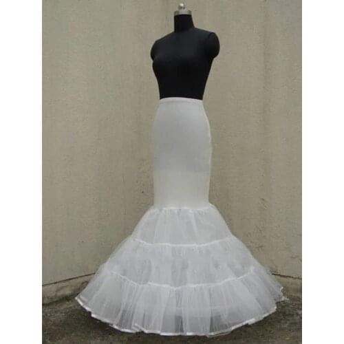 Lycra Tulle White/Black Mermaid Trumpet Style Wedding Gown Petticoat Crinoline Slip US2-US18