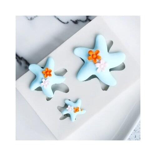 Clay Birthday Cake Fondant Moulds Marine Series Fish Fondant Mould Cake Decorating Tools Przy Sea Fish Starfish Chocolate Resin
