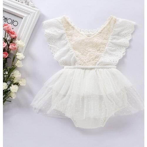 Newborn Baby Girl Flower Lace Romper Jumpsuit Tutu Dress Outfit Clothes Infant Summer Sleeveless Clothing One Piece