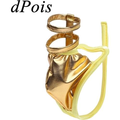 Men Latex Underwear Male Lingerie Patent Leather Crotchless C-string Thong Bikini Briefs Underpants Sissy Pouch Panties Swimsuit