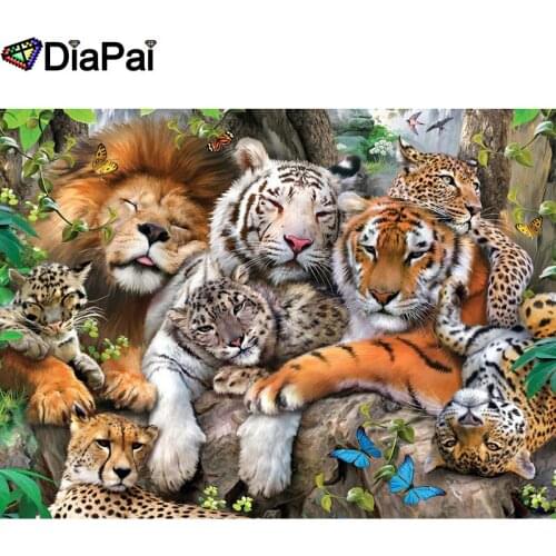 DIAPAI 5D DIY Diamond Painting 100% Full Square/Round Drill "Animal family" Diamond Embroidery Cross Stitch 3D Decor A22195