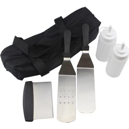 Outdoor Stainless Steel Barbecue Tool Set Ketchup Bottle BBQ Grill Set 15-piece Iron Plate Barbecue Set BBQ Tools Grills