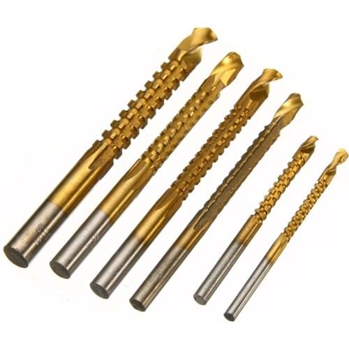 6pcs 3mm-8mm Titanium Coated Twist Drill Bit Set For Metal Woodworking Hole Cutter Power Tools