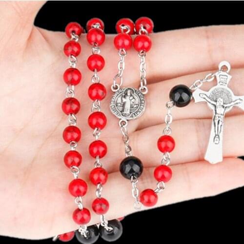 New Fashion Trens 4 Styles Religious Unisex Jewelry Glass Bead Necklaces Crosses Fashion Accessories Ladies And Gentlman Gifts