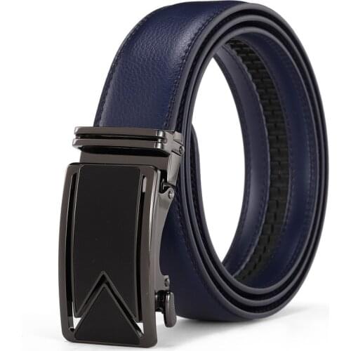 Men Leather Belt Automatic Buckle More Color Adjustable Genuine Leather Black Belts Cow Leather Belt For Men 3.5cm Width