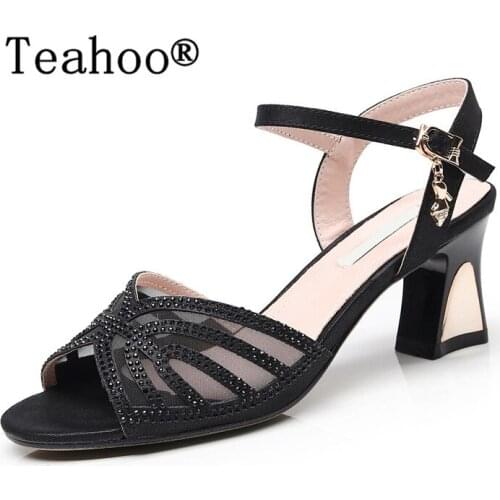 2018 Summer High Heels Sandals Women Gladiator Sandals Fashion Women Pumps Solid Black Ankle Strap Sandals Shoes Footwear Woman