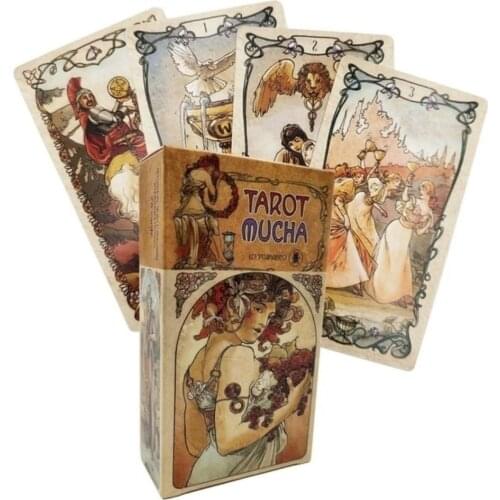 Tarot Mucha Tarot Board Game Toys Oracle Rider Waite Divination Prophet Prophecy Card Poker Gift Prediction Oracle