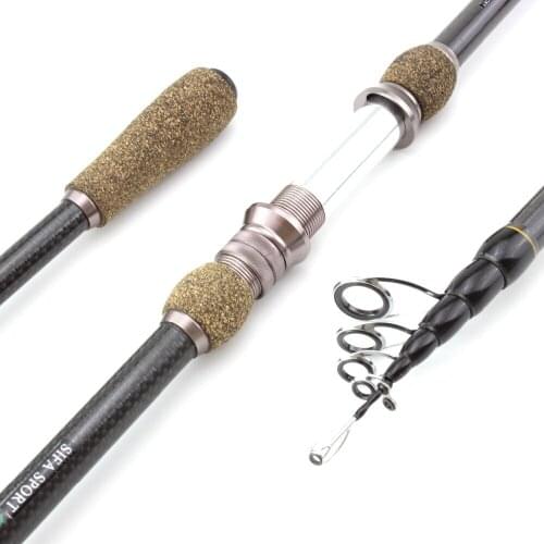 Carbon 2.1m2.4m 2.7m telescopic Spinning Fishing Rod lure rod M Power fast Portable travel Fishing Tackles Lowest profit