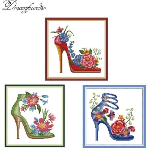 High-heeled shoes series cross stitch kit aida 14ct 11ct count print canvas stitches embroidery DIY handmade needl