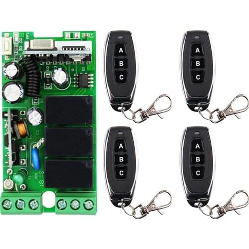 Smart Multiple AC110V 220V 230V 10A 315/433 MHz 3CH 3 CH 3 Channel Wireless Relay RF Remote Control Switch Receiver+Transmitter