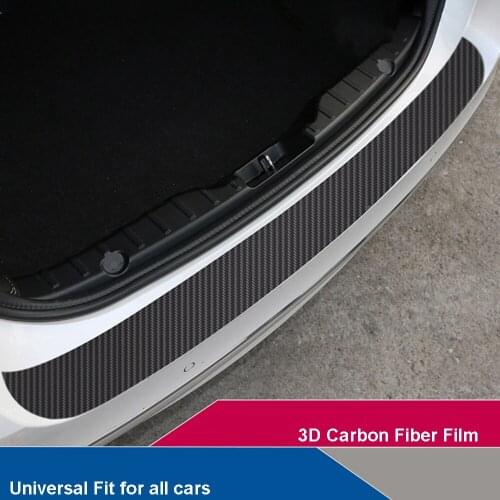 Universal Car Rear Bumper Trim Protection Trunk Pedal Stickers Auto Threshold 3D Carbon Fiber Sticker Anti-kick Film