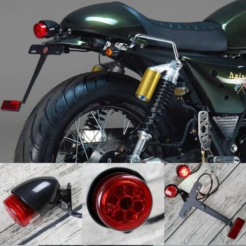 Universal Vintage Motorcycle cafe racer Brake light Rear Light Round LED Rear Light tail light signal back warning stop lamp