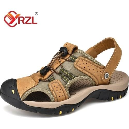 Мужские кожаные сандали YRZL China At AliExpress