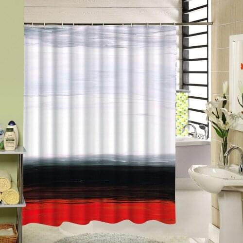 Art Design White Black Red Shower Curtain for Kid Who Love Science Art Home Decor Curtain Water Resistant Polyester Fabric Hooks
