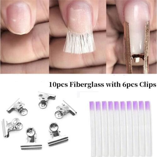 1 Pack Professional Fiberglass Nail Extension Nail Silk Wraps Extension Acrylic Nail Form With Curvature Clips #298124