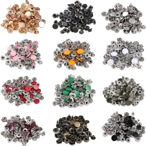10-50 Sets Metal Snap Button,Metal Press Studs Sewing Button Snap Button Fasteners Sewing Leather Craft Clothes Bag Garment Jean