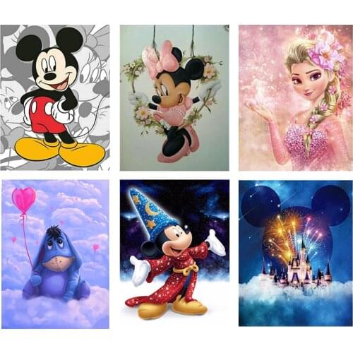 5D Diamond Painting Disney Mickey Mouse Cartoon Cross Stitch Full Drill Mosaic Rhinestones Decor Gift Diamond Embroidery