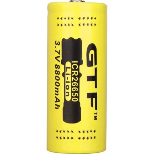 GTF Original 3.7V 8800mAh 26650 Rechargeable Li-ion Battery for Flashlight rechargeable Battery Li-ion Batteries
